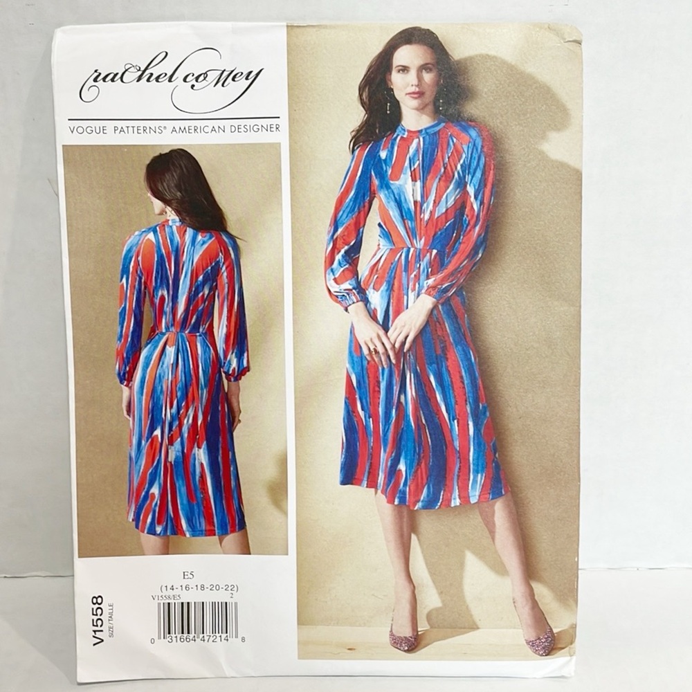 Vogue Sewing Pattern V1558 Rachel Comey Midi Dress NEW Uncut FF Sz E5